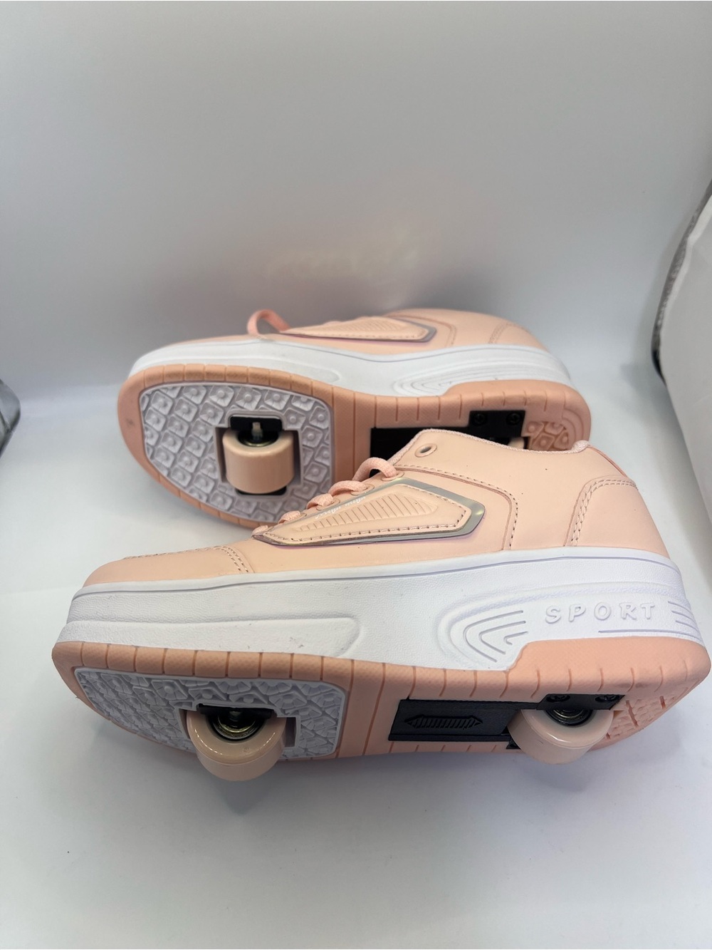 Kids' Peach Two-Wheel Sneakers with Removable Wheels